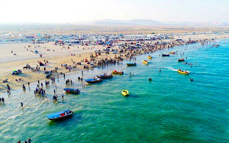 مسیر شنی جزایر ناز در زمان جزر