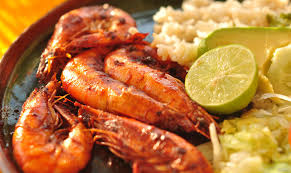 میگو کبابی روی ذغال