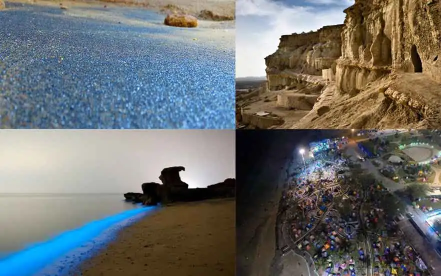 سواحل آفتابي قشم در تابستان با مسافران در حال تفريح