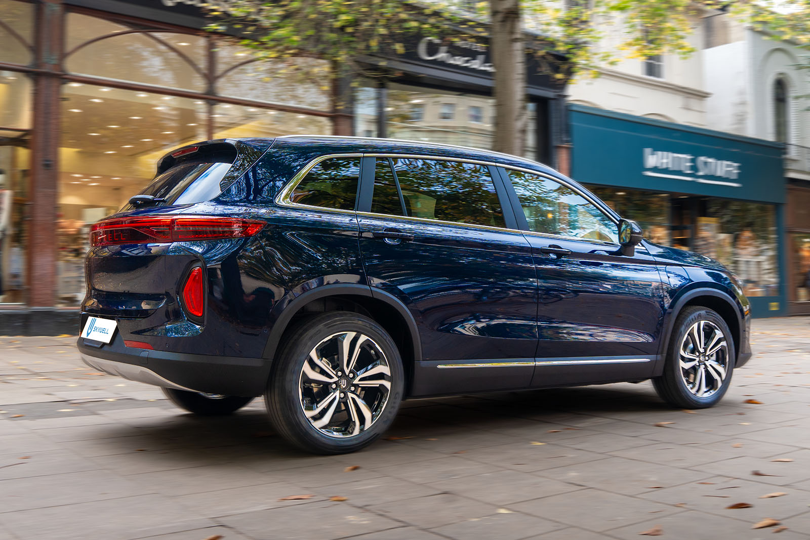 نمای سه چهارم عقب راست اسکای‌ول BE11