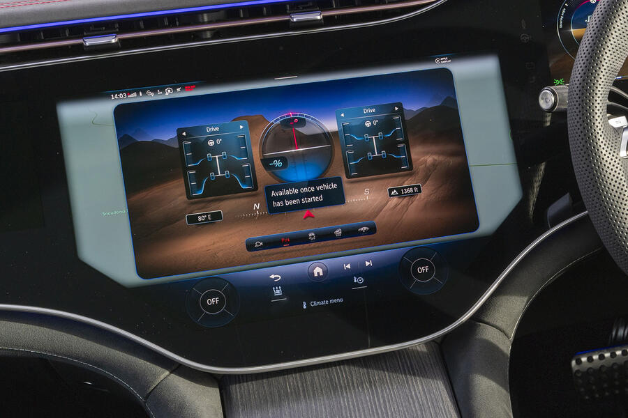 نمایشگر لمسی و سیستم اطلاعات سرگرمی پیشرفته مرسدس بنز EQE SUV